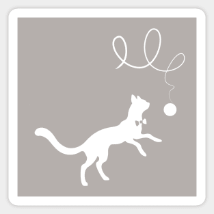 White Cat with a bow tie Sticker